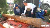 Khẩu súng đang được tập kết tạm thời trong thành Điện Hải để thực hiện công tác vệ sinh - Ảnh: ĐOÀN CƯỜNG