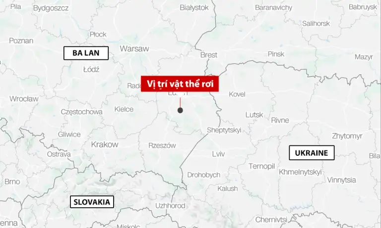 Vị trí vật thể rơi xuống. Đồ họa: CNN