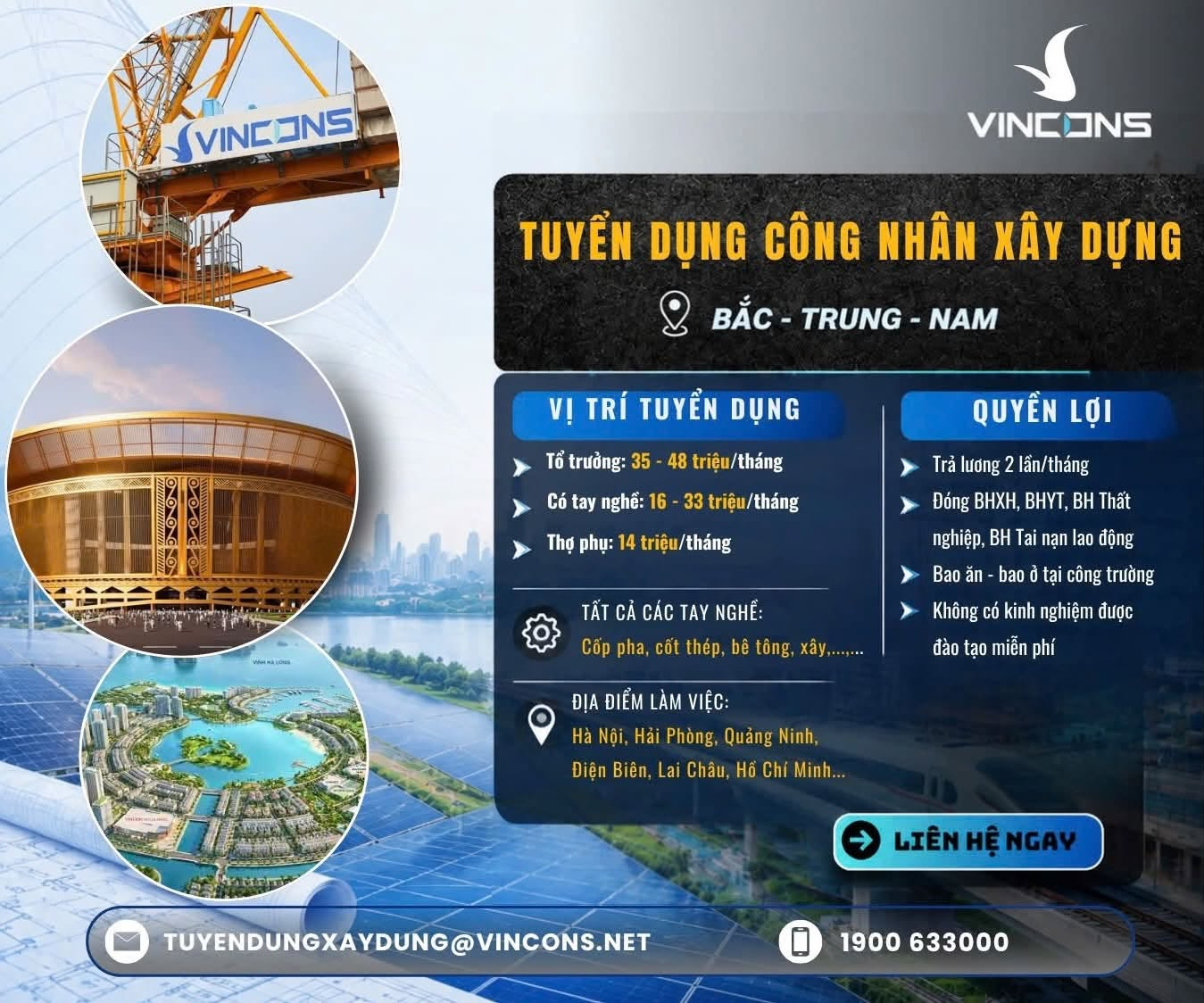 Tỷ phú Phạm Nhật Vượng tăng tốc tuyển thêm hàng chục nghìn công nhân, không yêu cầu kinh nghiệm, thu nhập 14-48 triệu đồng/tháng bao ăn ở - Ảnh 1.