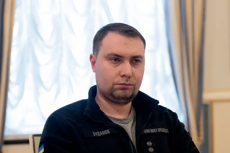 Chánh văn phòng Tổng thống Ukraine Kyrylo Budanov tham dự một cuộc họp báo tại Kiev hồi tháng 3. Ảnh: AFP