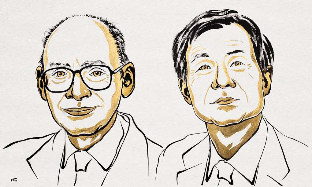 Nhà khoa học Henri B. Kagan và Kenso Soai. Ảnh: Nobel Prize