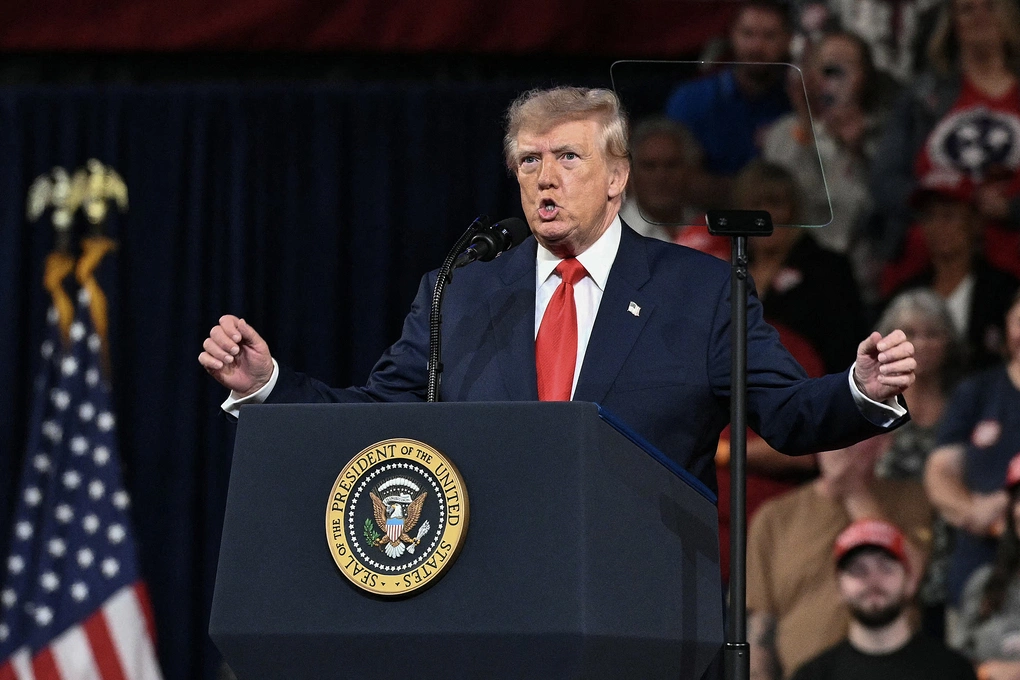 Tổng thống Mỹ Donald Trump tại cuộc vận động ở Clarksville, bang Tennessee ngày 10/10. Ảnh: AFP