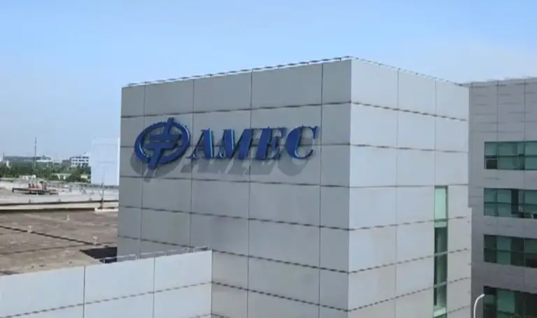 Logo AMEC bên ngoài trụ sở ở Thượng Hải. Ảnh: AMEC