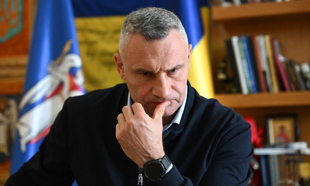 Thị trưởng Klitschko trong cuộc phỏng vấn tại Kiev hôm 8/10. Ảnh: AFP
