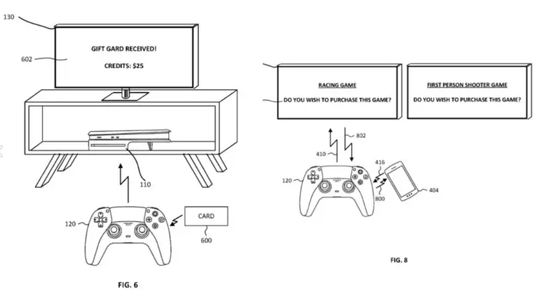 Bằng sáng chế của Sony minh họa tay cầm PlayStation nhận thẻ quà tặng và kết nối điện thoại để hỗ trợ mua game nhanh
