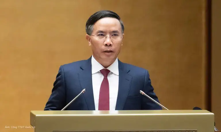 Ông Phạm Đức Ấn, Thống đốc Ngân hàng Nhà nước tại phiên họp Quốc hội, sáng 5/8. Ảnh: Cổng Thông tin điện tử Quốc hội