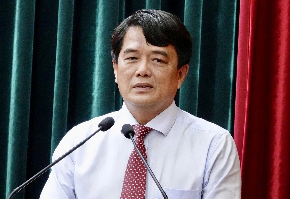 Ông Bùi Thanh Nhân phát biểu nhận nhiệm vụ Trưởng ban Tuyên giáo Thành ủy TP HCM, sáng 16/10. Ảnh: An Phương
