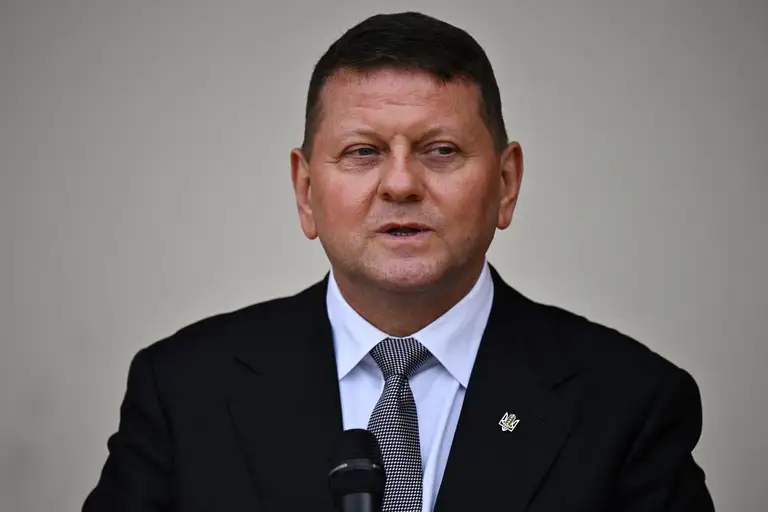 Đại sứ Ukraine tại Anh Valerii Zaluzhnyi phát biểu tại một sự kiện ở làng Headcorn, gần thị trấn Ashford, miền nam Anh, hồi tháng 3/2025. Ảnh: AFP