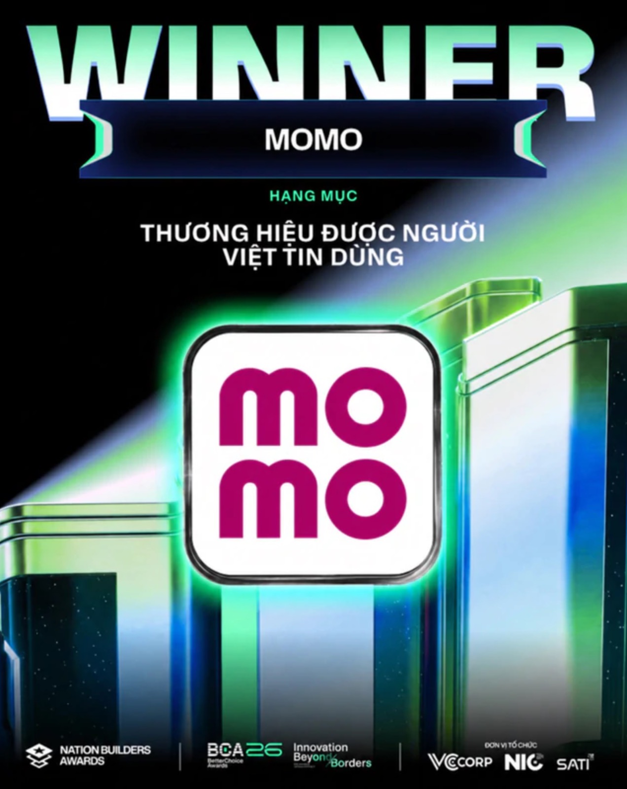 MoMo được vinh danh ở hạng mục Thương hiệu được người Việt tin dùng tại Better Choice Awards 2026.