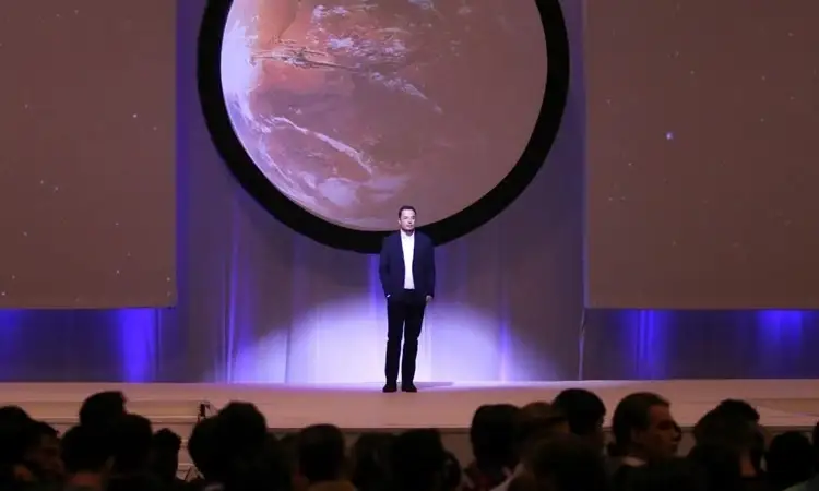 Elon Musk công bố kế hoạch thuộc địa hóa Sao Hỏa ở Guadalajara, Mexico hôm 27/9/2026. Ảnh: Reuters