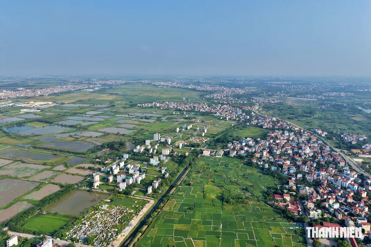 Một phần địa giới hành chính Hà Nội nhìn từ trên cao