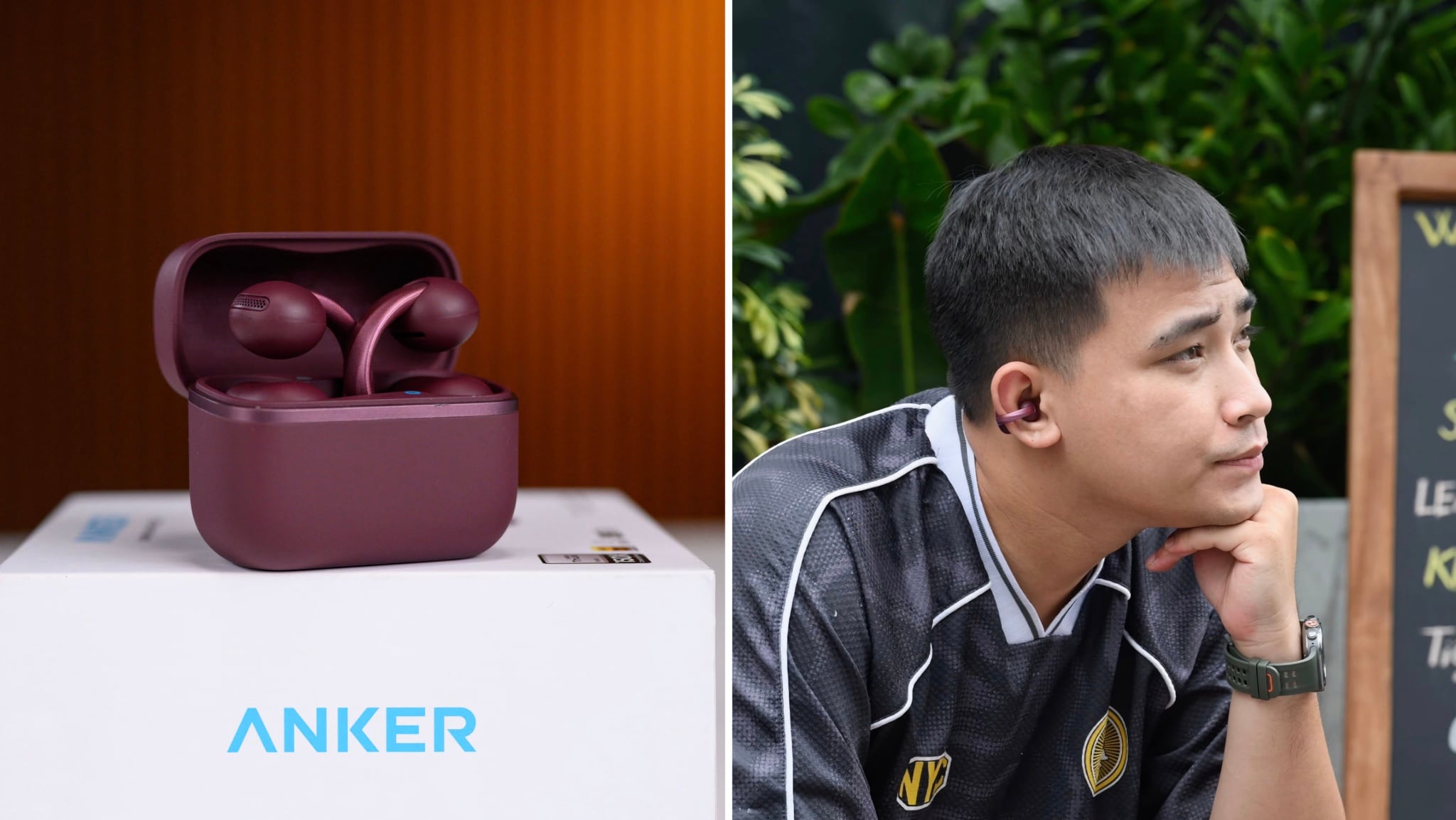 Trải nghiệm Anker Soundcore AeroClip 2 màu đỏ Burgundy: Đeo nhẹ như không, đàm thoại quá ngon