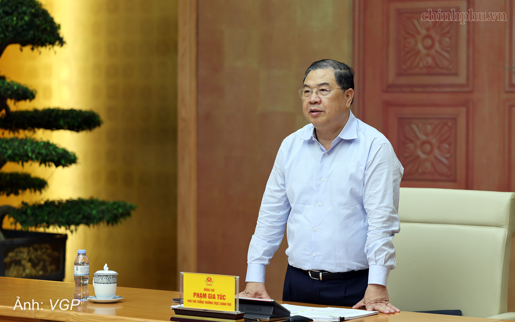 Phó thủ tướng Thường trực Phạm Gia Túc phát biểu tại cuộc họp, ngày 25/9. Ảnh: VGP