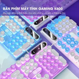 Thiết kế phím tròn và đèn LED giúp góc máy tính trở nên nổi bật mà không cần thêm nhiều phụ kiện trang trí