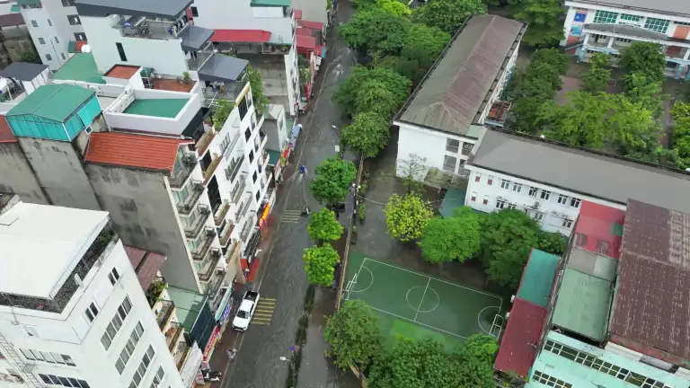 Khu vực đường làng Phú Mỹ, Từ Liêm nhìn từ trên cao. Video: Văn Ngọc