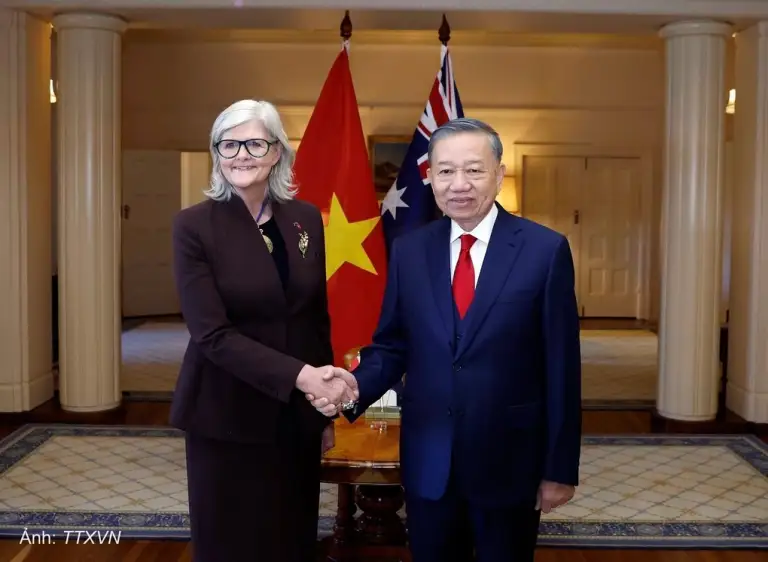Tổng Bí thư, Chủ tịch nước Tô Lâm và Toàn quyền Australia Sam Mostyn. Ảnh: TTXVN