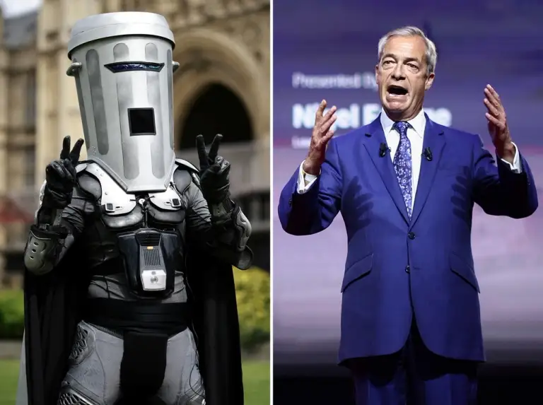 Lãnh đạo Reform UK Nigel Farage (phải) và Count Binface. Ảnh: AFP