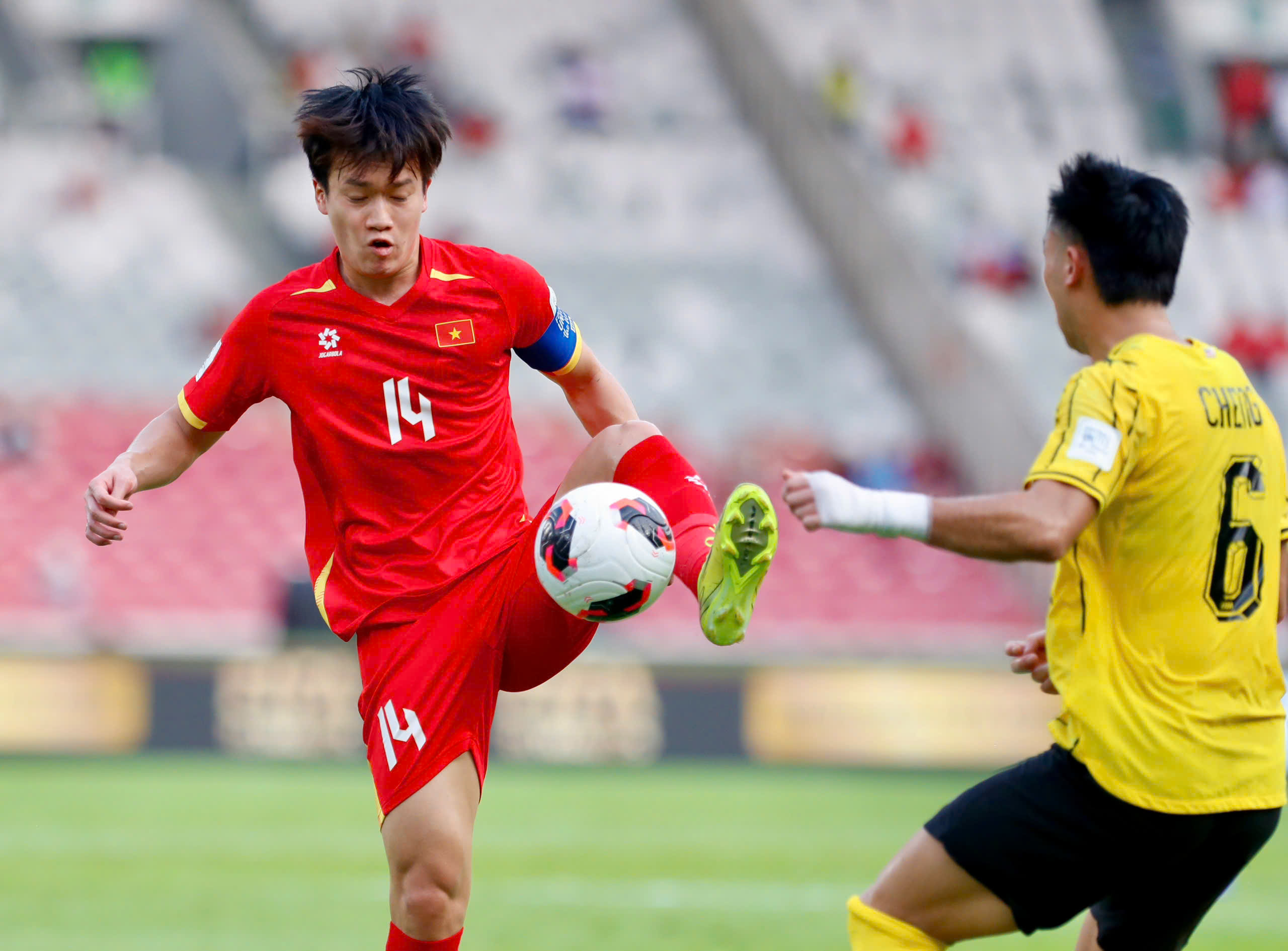 Hoàng Đức không có thể trạng tốt nhất tại FIFA ASEAN Cup 2026 - Ảnh: ANH KHOA