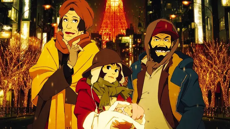 Tokyo Godfathers là phim hoạt hình anime hài kịch do Madhouse sản xuất, thực hiện bởi đạo diễn người Nhật Bản Kon Satoshi, được công chiếu năm 2003, dựa trên tiểu thuyết Three Godfathers của Peter B. Kyne - Ảnh: Madhouse