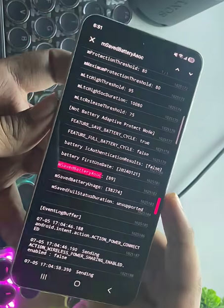 Kiểm tra thông số pin bằng tệp log trong SysDump