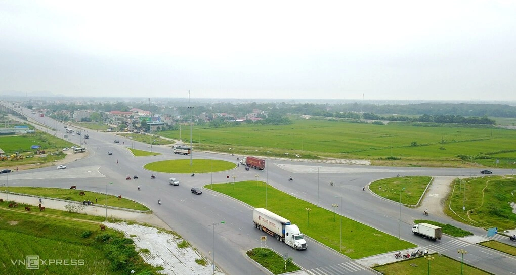 Vị trí được đề xuất xây trung tâm hành chính mới của tỉnh Thanh Hóa nằm ở góc đông nam nút giao giữa đại lộ Nam Sông Mã và đại lộ Nguyễn Hoàng. Ảnh: Lê Hoàng