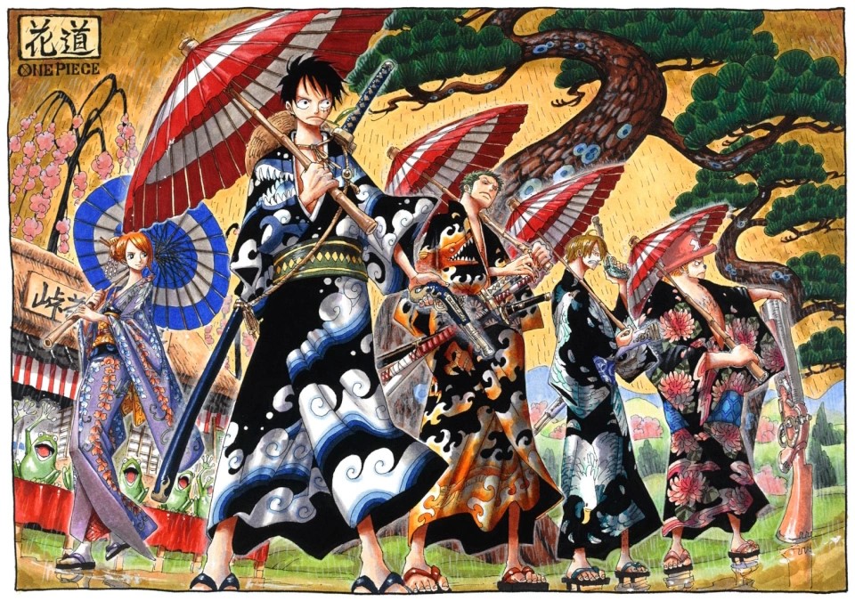 Tranh của họa sĩ Oda, tác giả manga One Piece, tại Bảo tàng Brooklyn trong khuôn khổ triển lãm The Art of Manga - Ảnh: Crunchyroll
