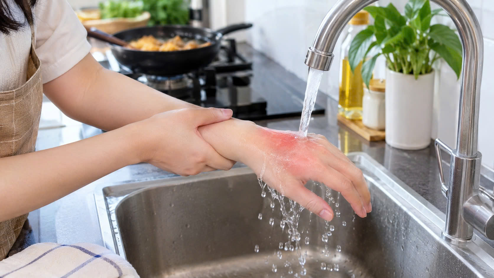 Bỏng có thể xảy ra bất cứ lúc nào khi nấu ăn, pha nước nóng hoặc sử dụng nồi áp suất