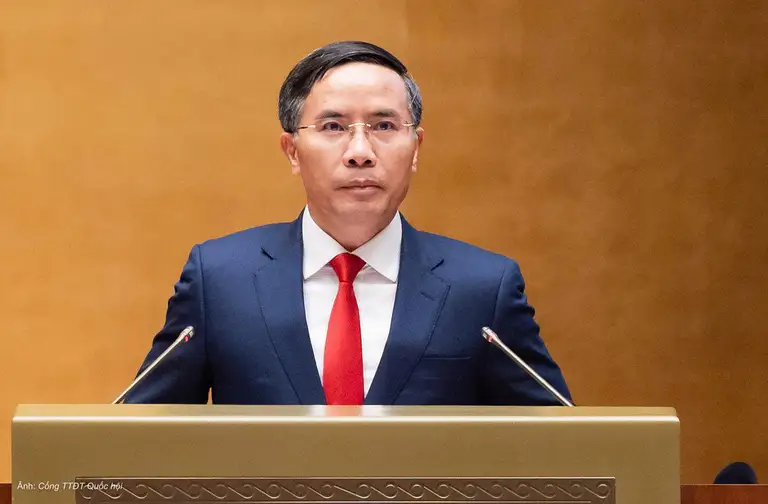 Thống đốc Ngân hàng Nhà nước Phạm Đức Ấn phát biểu tại phiên họp chiều 24/8. Ảnh: Cổng thông tin điện tử Quốc hội