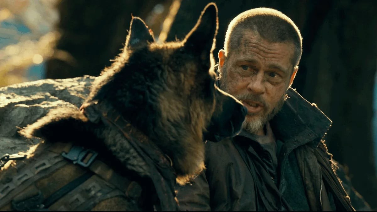 Tạo hình của Brad Pitt trong phim Trái tim quái thú - Ảnh: Paramount