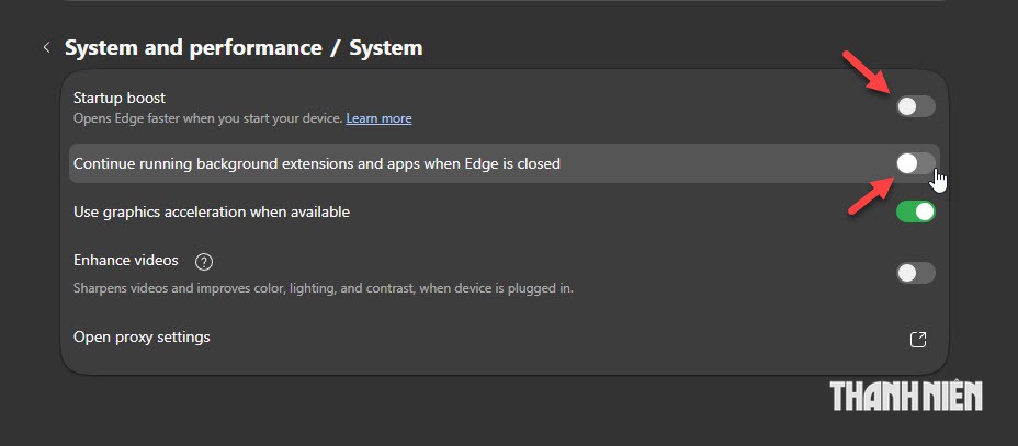 Tắt tính năng Startup Boost của trình duyệt Microsoft Edge