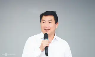 TS Huỳnh Phú Minh Cường, Phó giám đốc Trung tâm Đổi mới sáng tạo Đại học Quốc gia TP HCM, phát biểu tại sự kiện. Ảnh: Bảo Lâm