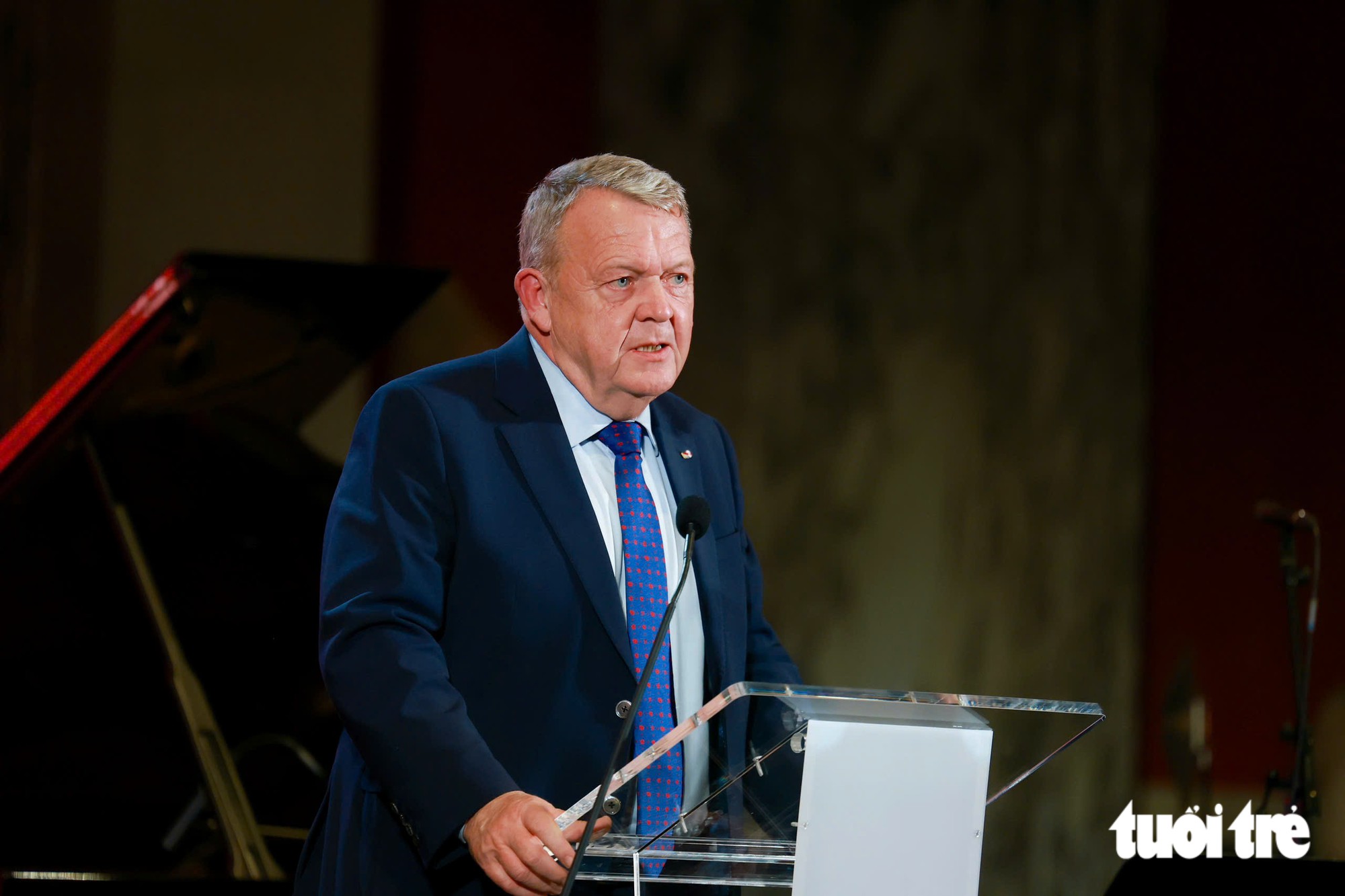 Bộ trưởng Ngoại giao Đan Mạch Lars Løkke Rasmussen phát biểu tại sự kiện - Ảnh: NGUYỄN KHÁNH