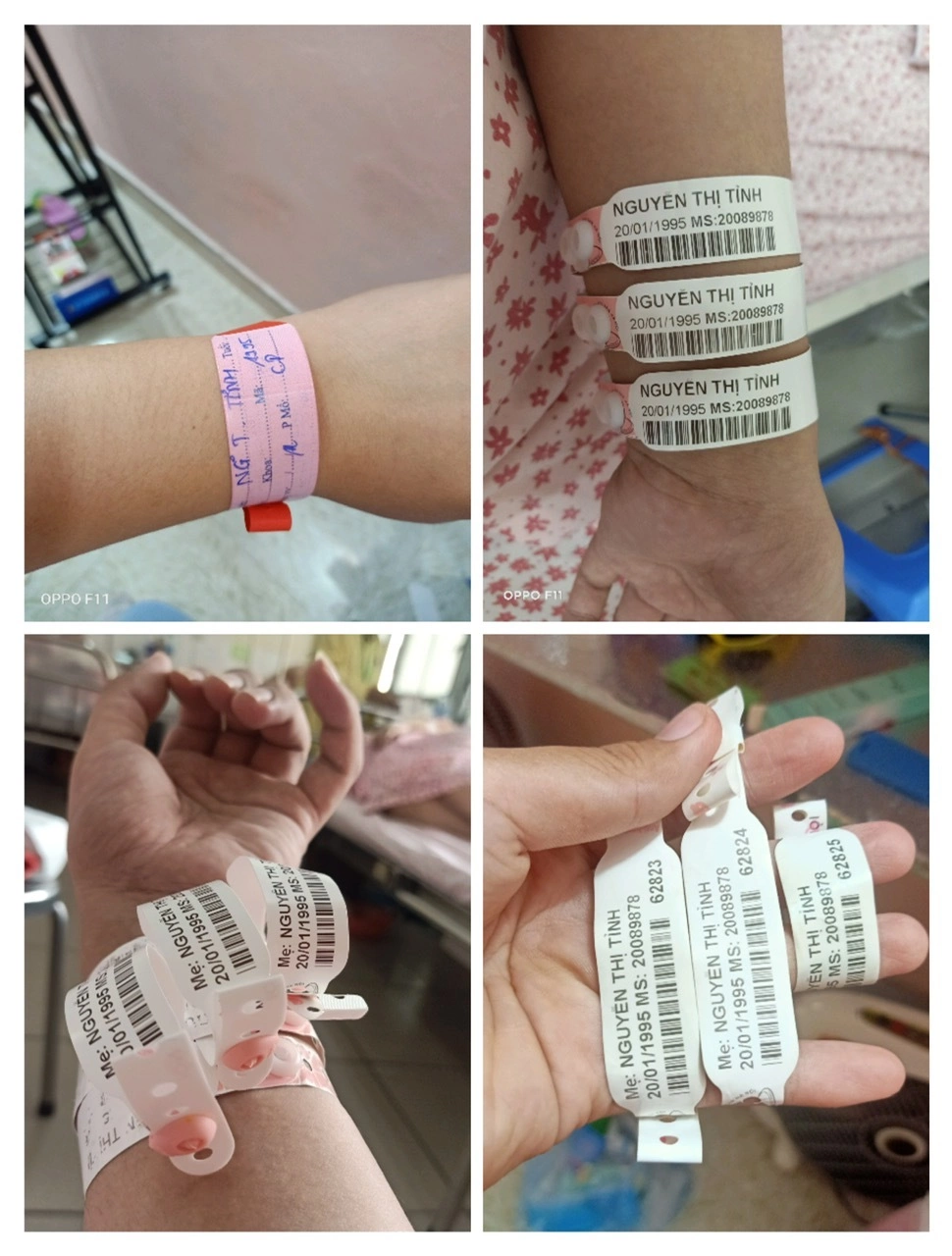 Chị Tỉnh lưu lại từng khoảnh khắc từ lúc chuyển phôi, đến lúc đón ba bé thành công để làm kỷ niệm. Ảnh: Nhân vật cung cấp