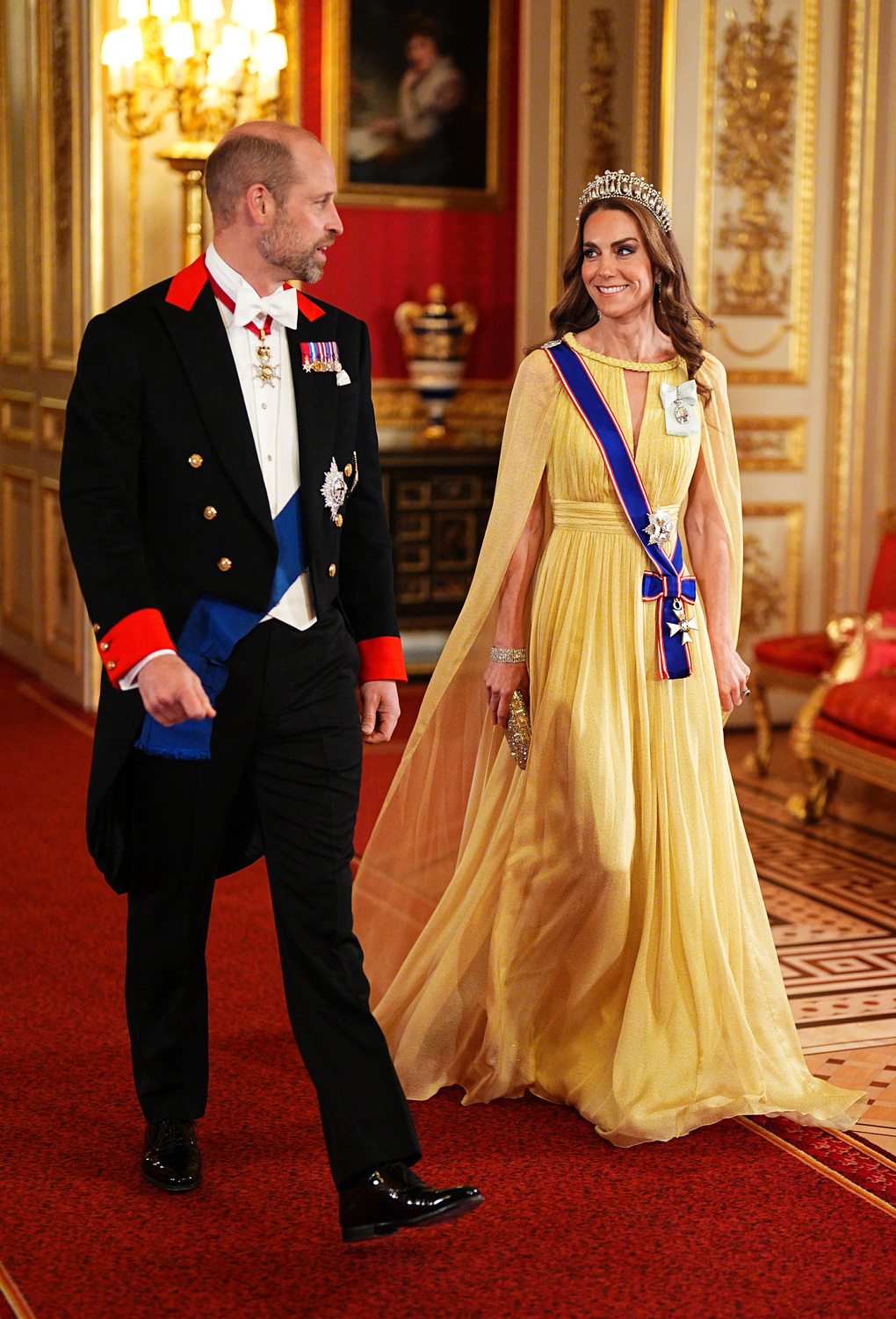 Thái tử William và Vương phi Kate Middleton tại sảnh St. George’s, lâu đài Windsor, hôm 20/10. Ảnh: AFP