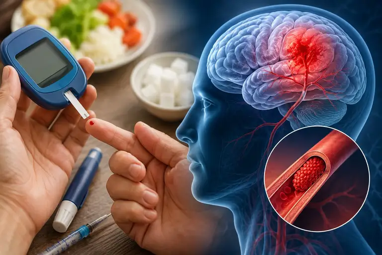 Đường huyết cao kéo dài làm tổn thương lớp nội mạc mạch máu, khiến mạch máu dễ bị hẹp, xơ cứng, dẫn đến hình thành cục máu đông