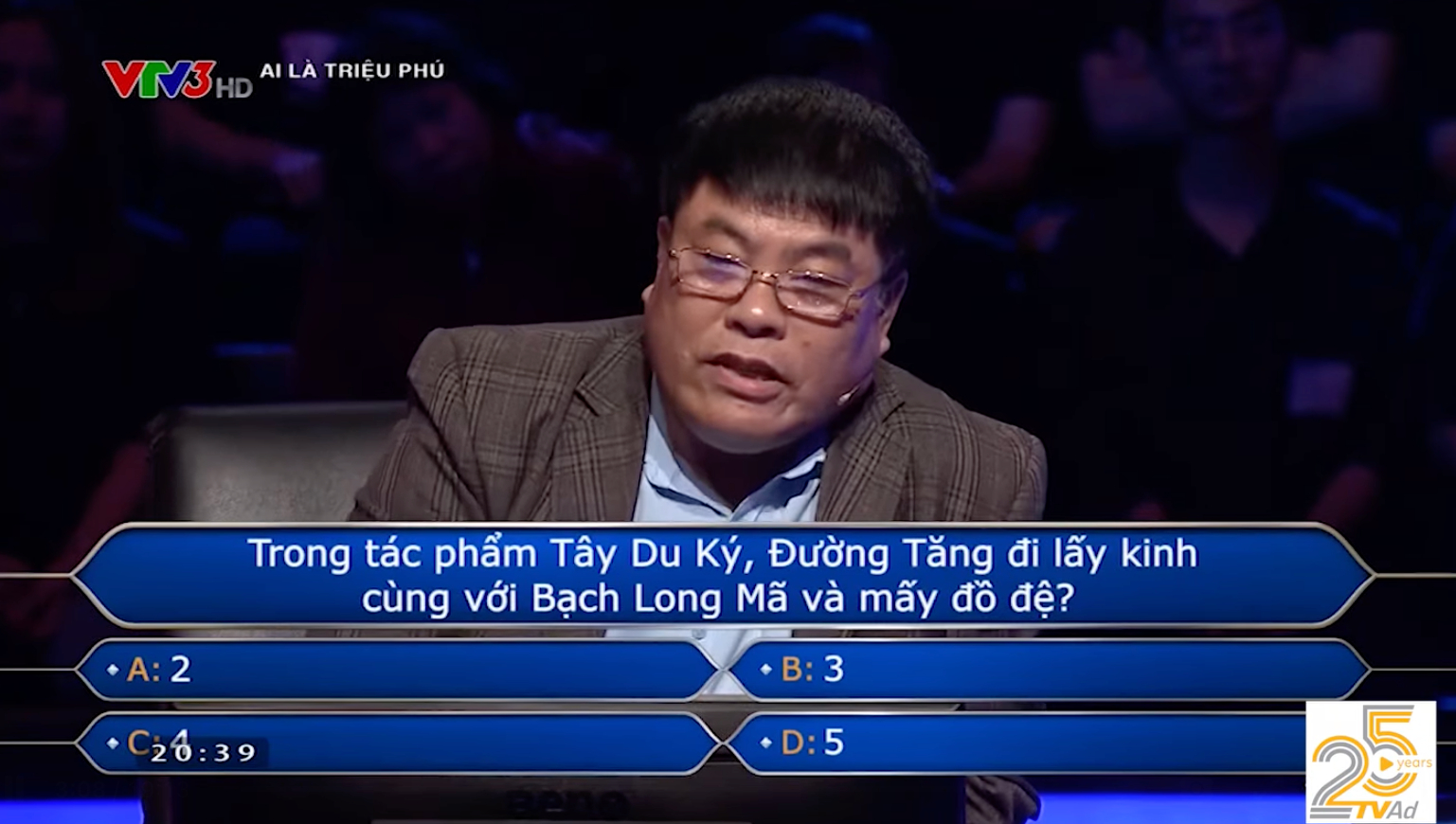“Đường Tăng đi lấy kinh với Bạch Long Mã và mấy đồ đệ?”: Câu hỏi trị giá 1 triệu tại Ai Là Triệu Phú khiến người chơi phải cầu cứu
