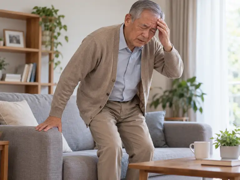 Đứng dậy đột ngột sau khi ngồi lâu có thể khiến người lớn tuổi bị choáng do tụt huyết áp tư thế đứng