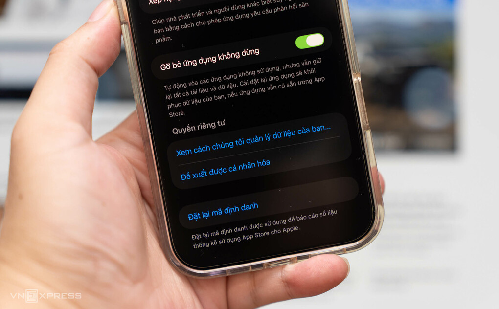 Tính năng khi được kích hoạt trên iOS. Ảnh: Huy Đức