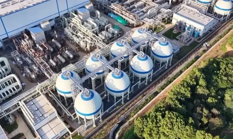 Nhà máy lưu trữ điện khí nén Huaneng Jintan ở tỉnh Giang Tô. Ảnh: CGTN