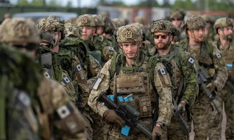 Binh sĩ Canada trong buổi huấn luyện ngày 3/6. Ảnh: Canadian Army