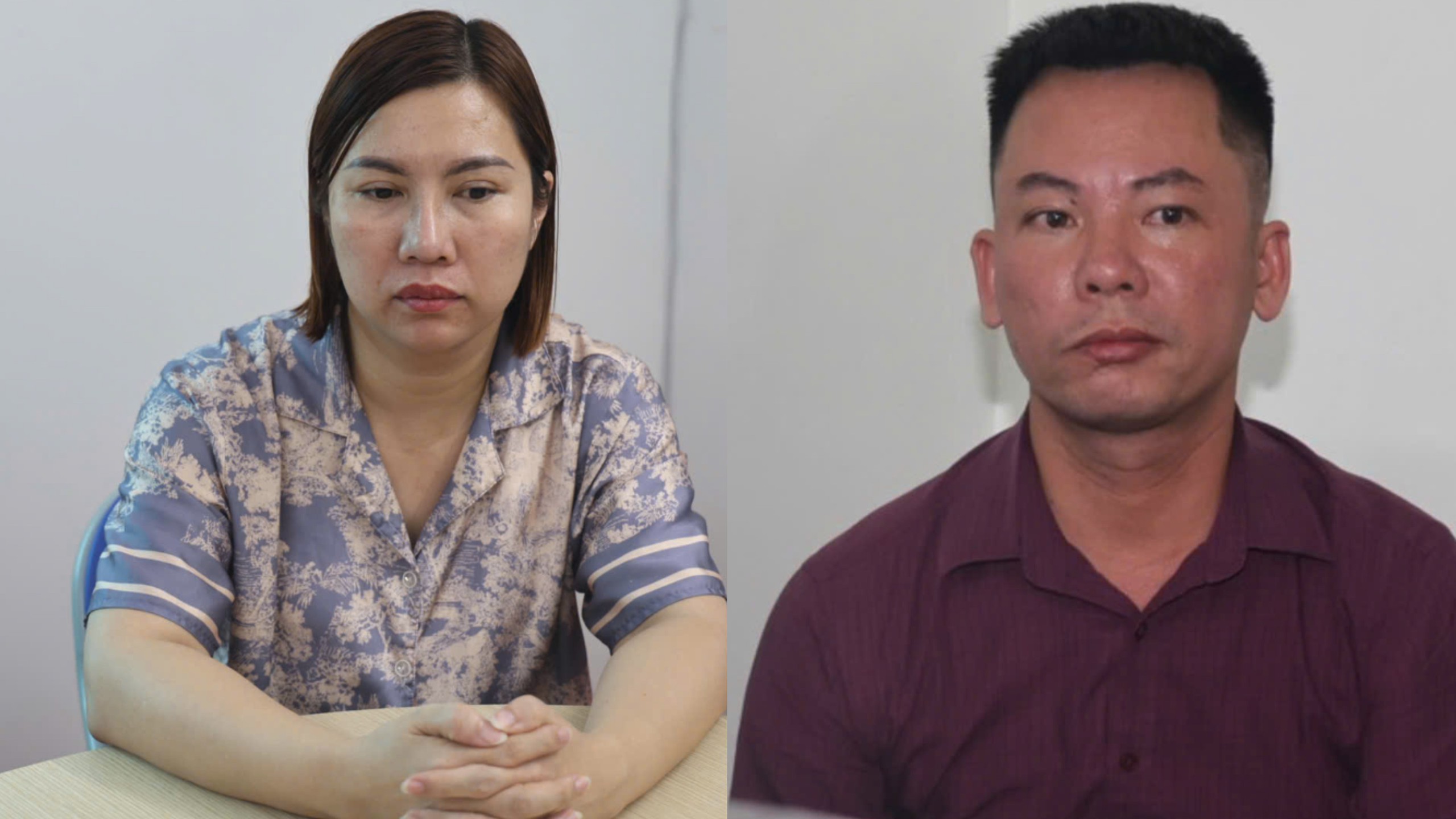 Bị can Lê Thị Kim Nhung và Ngô Tiến Tiếp