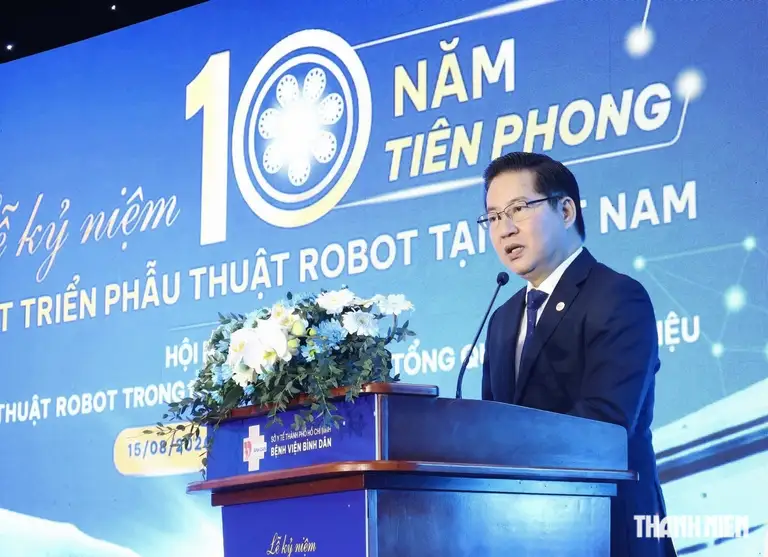 PGS-TS-BS Trần Vĩnh Hưng, Giám đốc Bệnh viện Bình Dân phát biểu tại chương trình