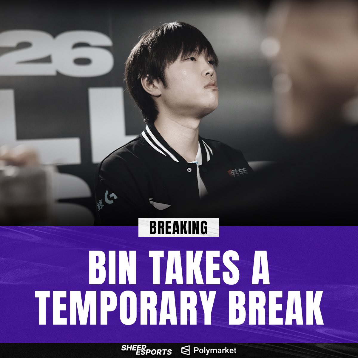 Bin được thông báo sẽ nghỉ ngơi giai đoạn đầu LPL Split 3 - Ảnh: Sheep Esports.