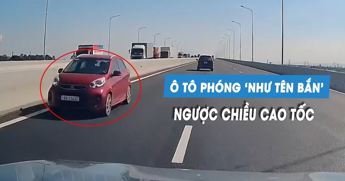 Kinh hoàng ô tô con phóng như 'tên bắn', chạy ngược chiều cao tốc