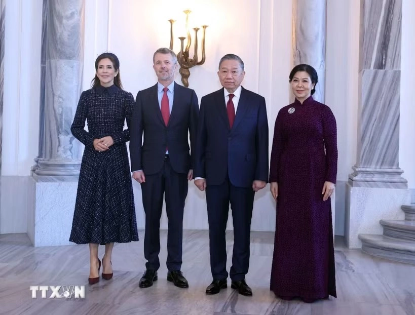 Tổng Bí thư, Chủ tịch nước Tô Lâm và phu nhân hội kiến Vua Đan Mạch Frederik X và Hoàng hậu Mary. Ảnh: TTXVN