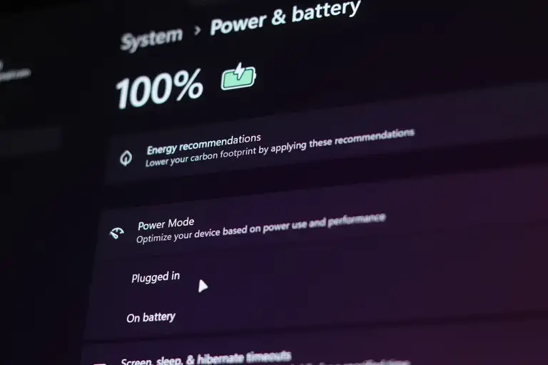 Hai tùy chọn của Windows Power Mode