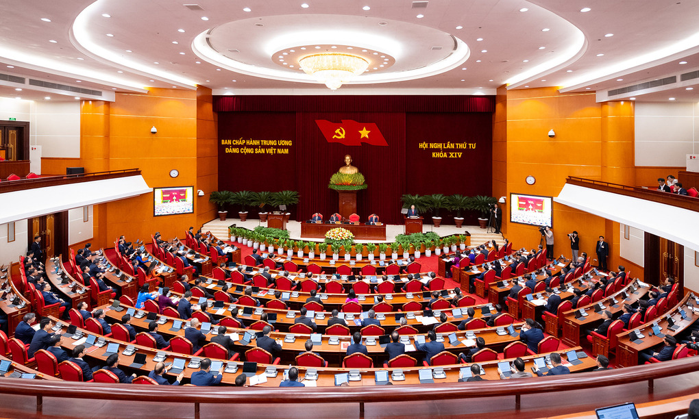 Đại biểu dự phiên khai mạc Hội nghị Trung ương 4 khóa 14, sáng 5/10. Ảnh: Phạm Thắng