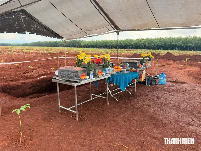 Khu vực phát hiện mộ tập thể ở xã Minh Đức
