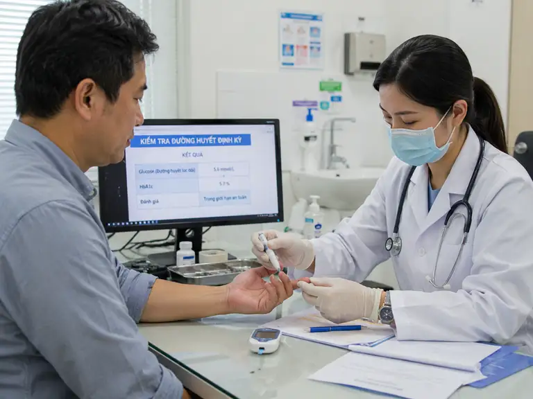 Kiểm tra đường huyết khi khám sức khỏe định kỳ là cách tốt giúp phát hiện sớm bất thường sức khỏe, trong đó có tiền tiểu đường