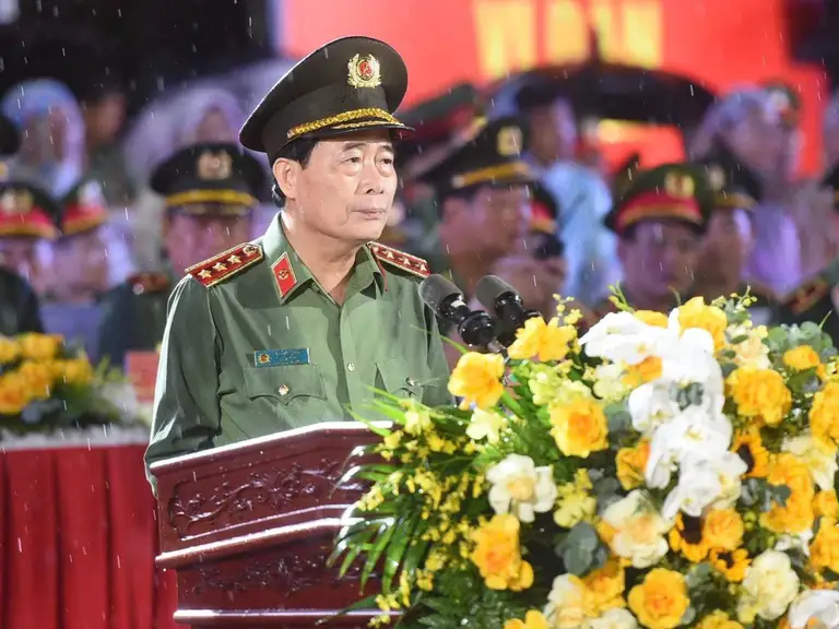 Thượng tướng Lê Quốc Hùng, Thứ trưởng Bộ Công an phát biểu tại lễ khai mạc hội thao